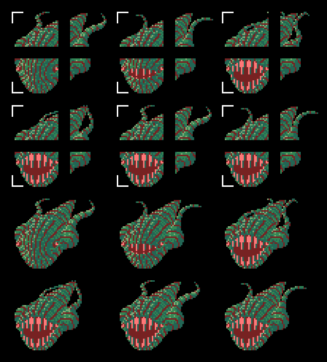 Figure two: Four sprites make one large sprite