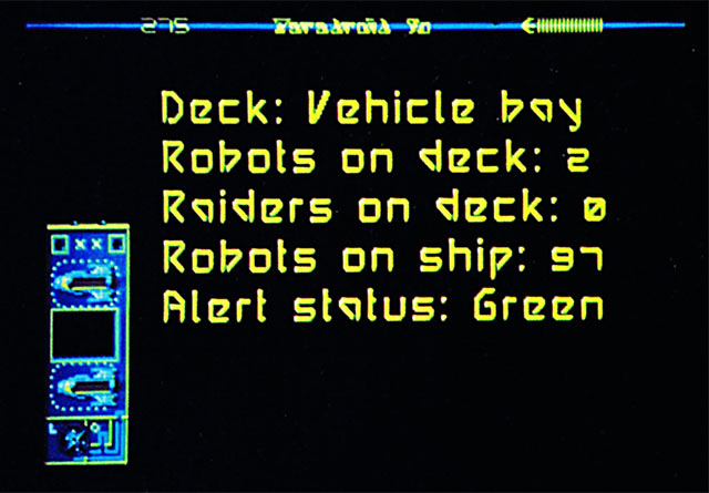 This useful information screen gives indication of how many robots are left